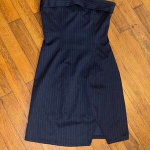 Wild Fable Black Pinstripe Strapless Dress